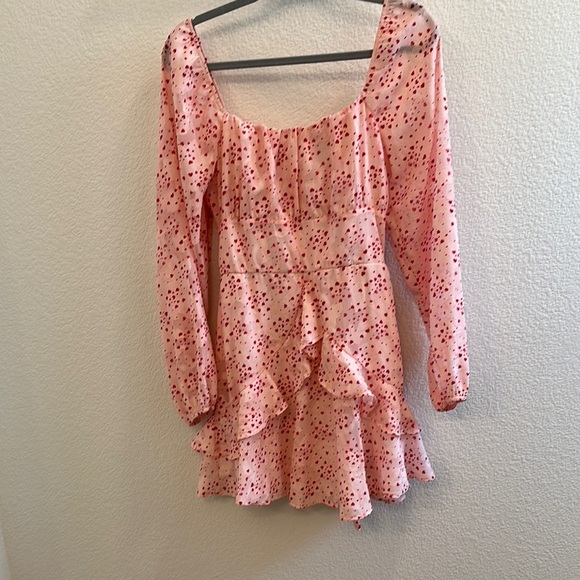Blue Rain Pink Ruffled Tiered Mini Dress